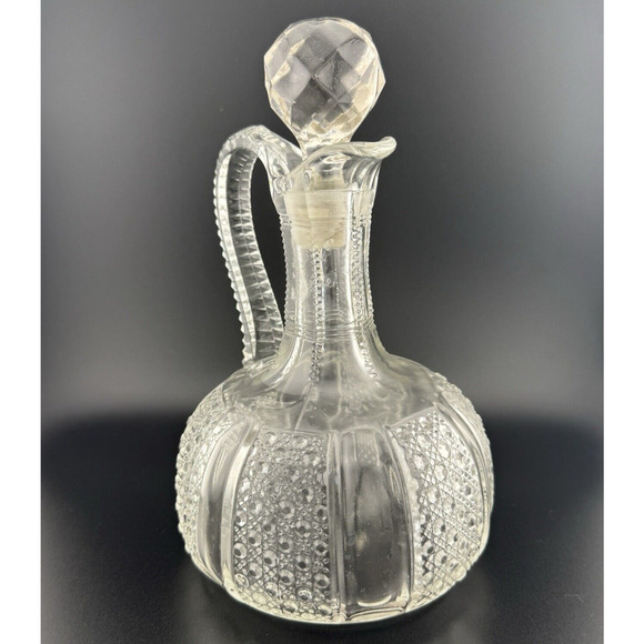 RARE Antique McKee 1898 EAPG " Rainbow clear" 8.75” Decanter w/Stopper - Picture 6 of 11